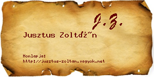 Jusztus Zoltán névjegykártya