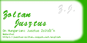 zoltan jusztus business card